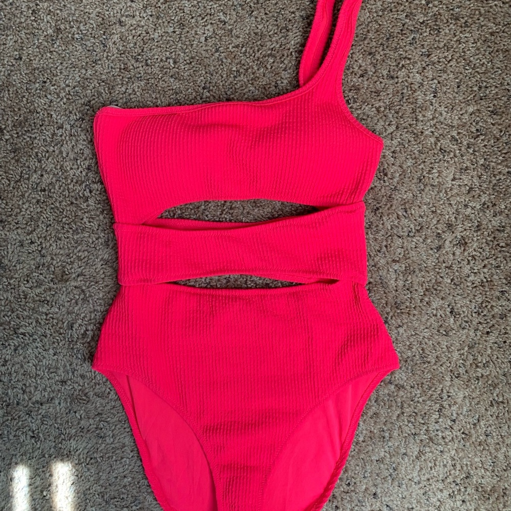 Vibrant One-Shoulder Cutout Swimsuit